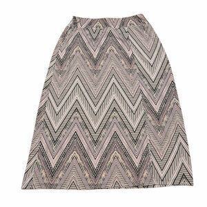 CATO WOMENS PINK GRAY BLACK CHEVRON ZIGZAG MAXI SKIRT WITH SLIT SIZE 14/16W